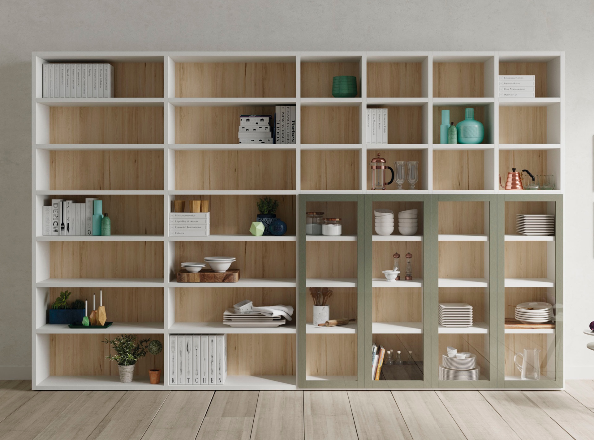 Librería / estantería de madera recuperada muebles de andamio Cajas -   España