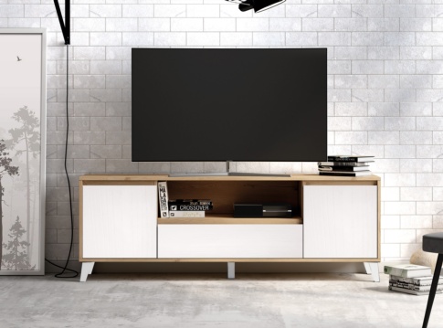Soporte tv panel giratorio dividir 2 espacios, instalacion de televisor en  mueble de madera 