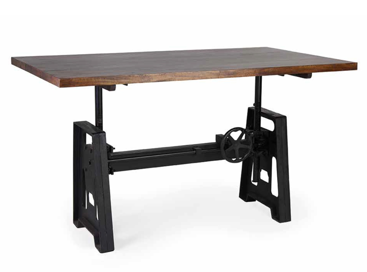 Mesa auxiliar elevable en madera y metal NEREA