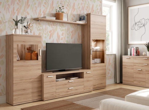 Mueble de TV con dos vitrinas NEW BERNA-E